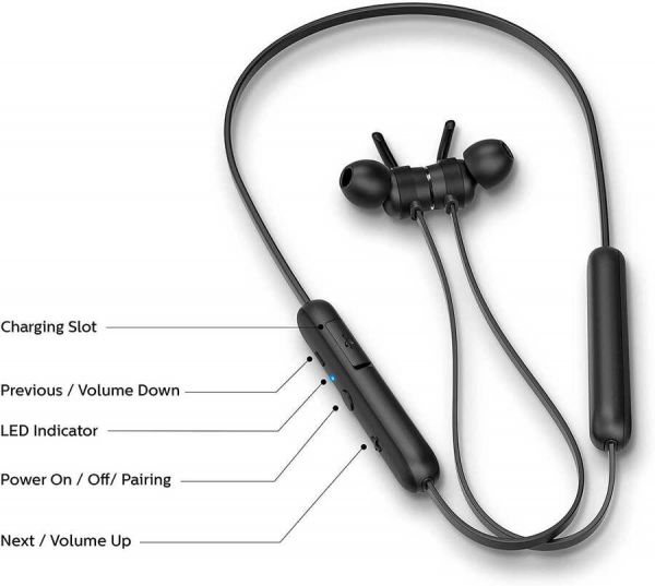 Philips TAE1205BK/00 Siyah Bluetooth Kulak Içi Kulaklık