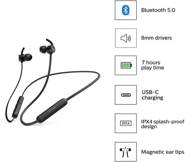 Philips TAE1205BK/00 Siyah Bluetooth Kulak Içi Kulaklık